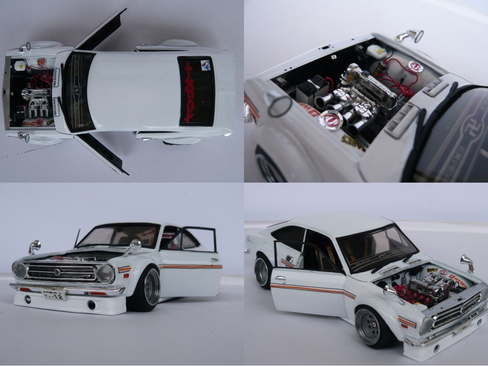 未組立　プラモデル　サニー バネット カスタム 1/24 タミヤ1/24】ボンネットダクト・リアスポイラーの製作 日産