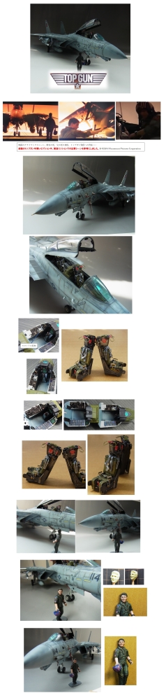 【映画トップガン】最終仕様F‐14Aトムキャット&フィギュア 〝1/32タミヤ改造修正画像1