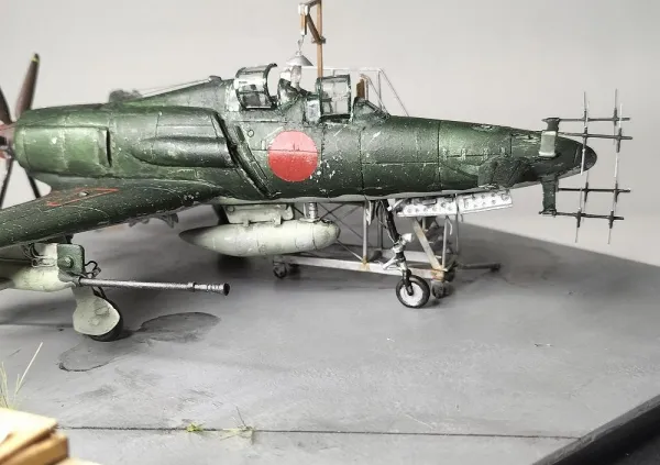 日本海軍試作局地戦闘機 J7W1 震電 複座夜戦型 1/72 田宮模型 改造画像3