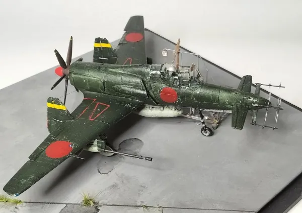 日本海軍試作局地戦闘機 J7W1 震電 複座夜戦型 1/72 田宮模型 改造画像5
